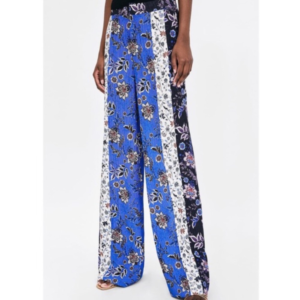 Zara Patchwork Print Pants - image 1